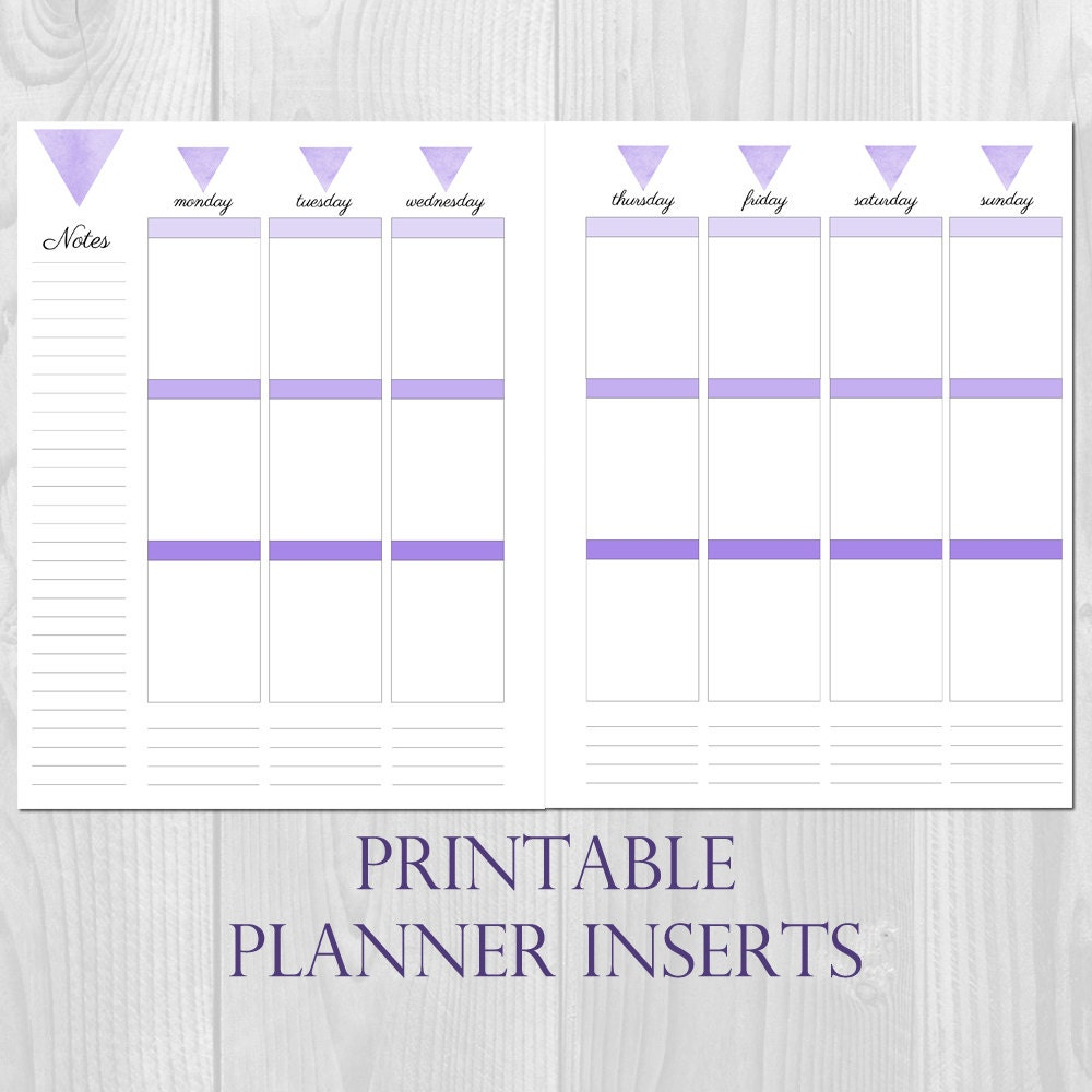 Weekly Planner Printable Erin Condren Style Undated Week On