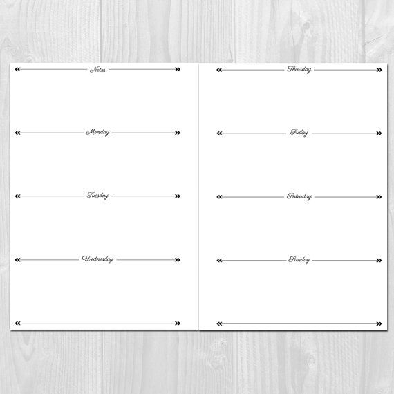 Weekly Planner Printable Horizontal Layout A5 Size Undated Etsy In 2022 Weekly Planner 