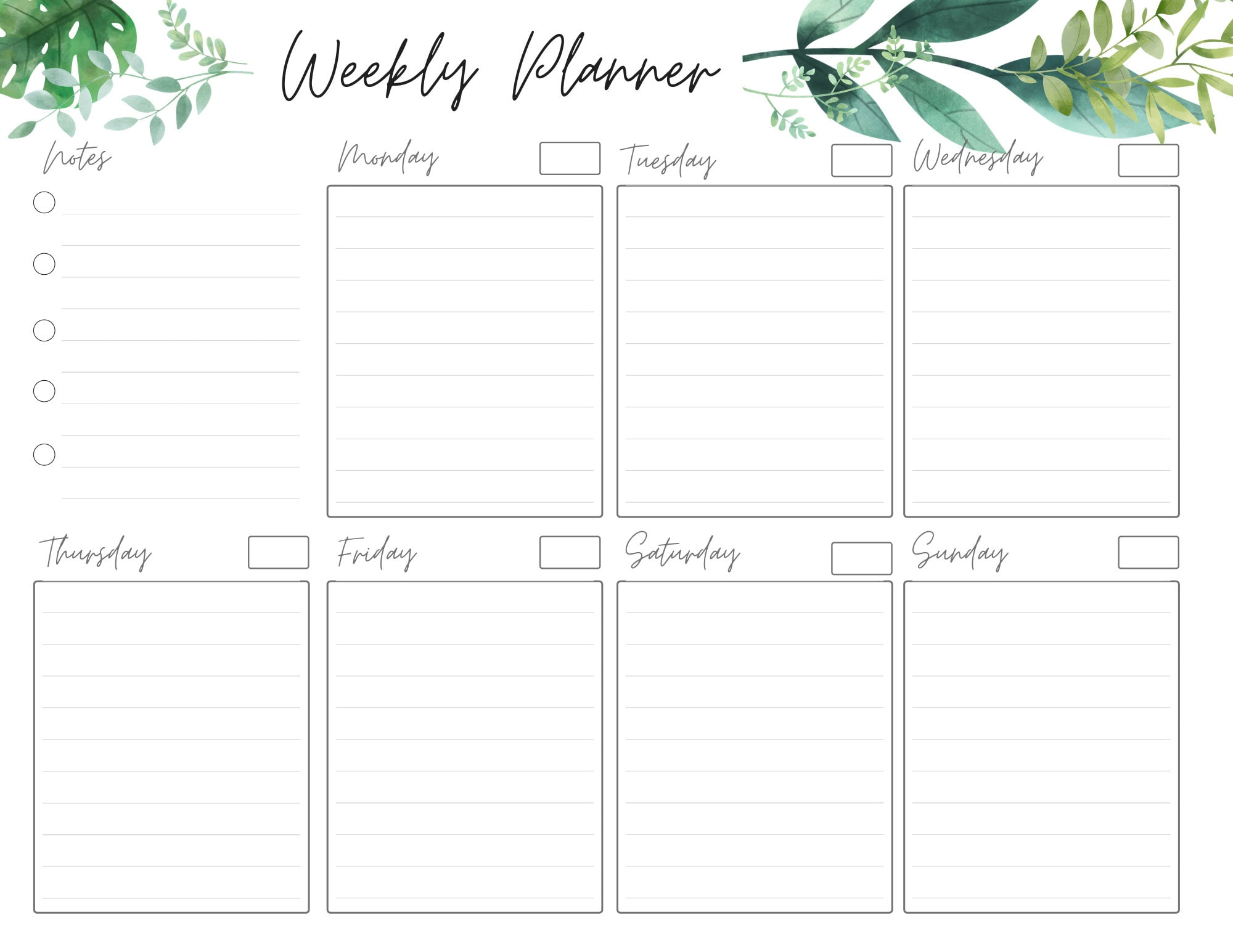 Weekly Planner Printable To Do List Etsy Canada