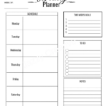 Weekly Planner Sheet Black White In 2020 Weekly Planner Sheets