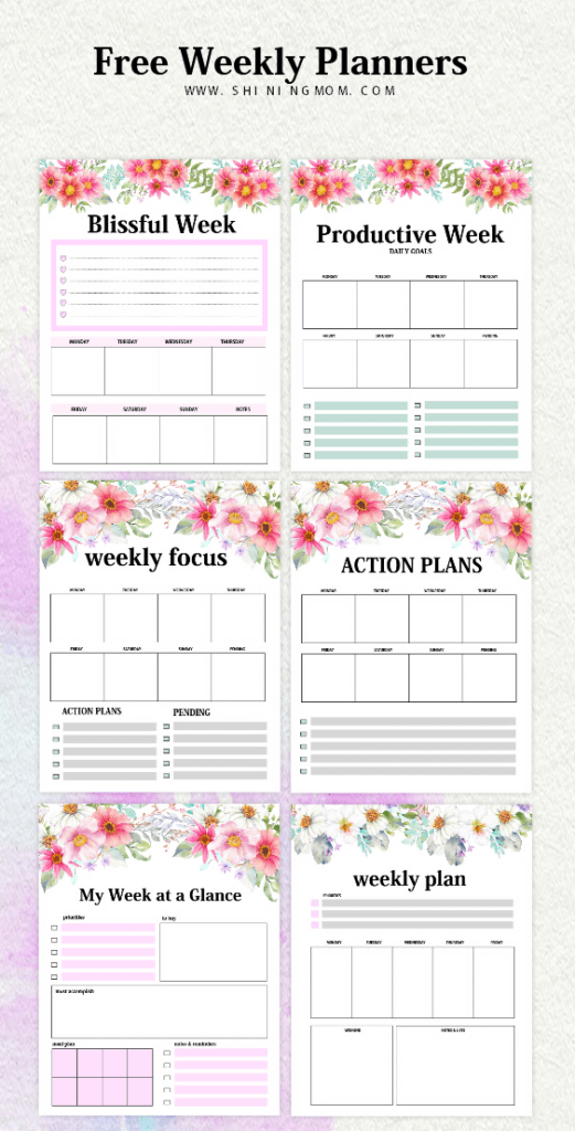 Weekly Planner Template 15 FREE Brilliant Designs 