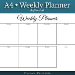 WEEKLY PLANNER Template A4 Size Printable Pdf A4 Weekly