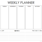 Weekly Planner Template Printable Free Blank Week Schedule Planner