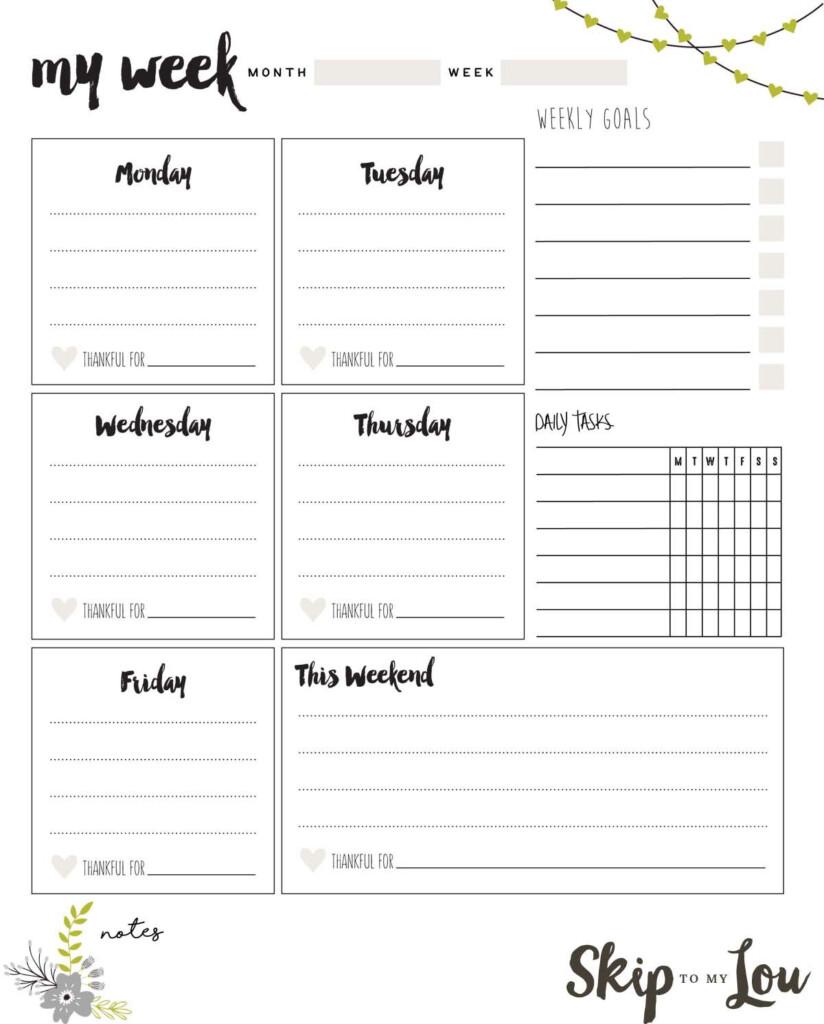 Weekly Planner Template Weekly Planner Free Printable Weekly Planner 