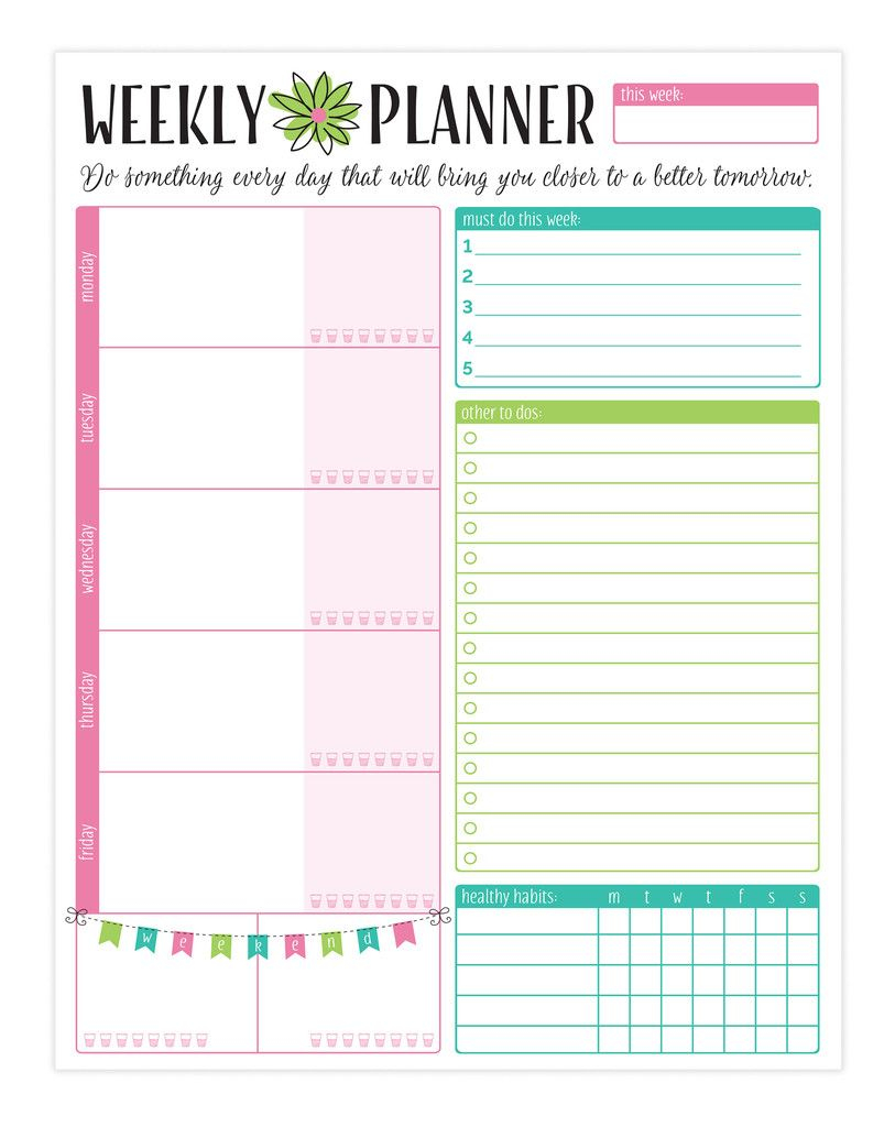 Weekly Planning System Pad Bloom 8 5 Weekly Planning Weekly 