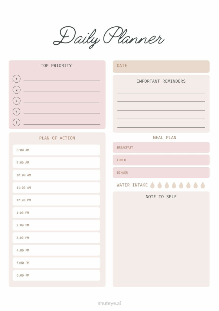 Weekly Schedule Free Printable Daily Planner Template Crownflourmills