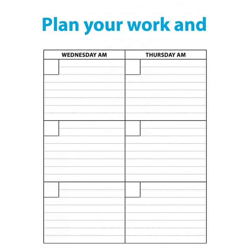 Weekly Schedule Printable Poster Teen Get Up And Go Diaries