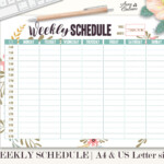 Weekly Schedule Printable Student Hourly Planner Weekly Organizer