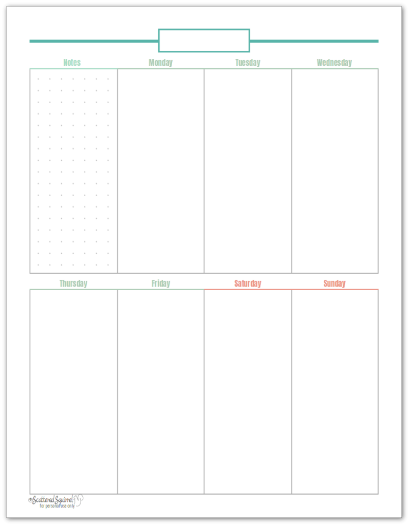 Weekly Single Page Printable Planner Planner Bundle Planner