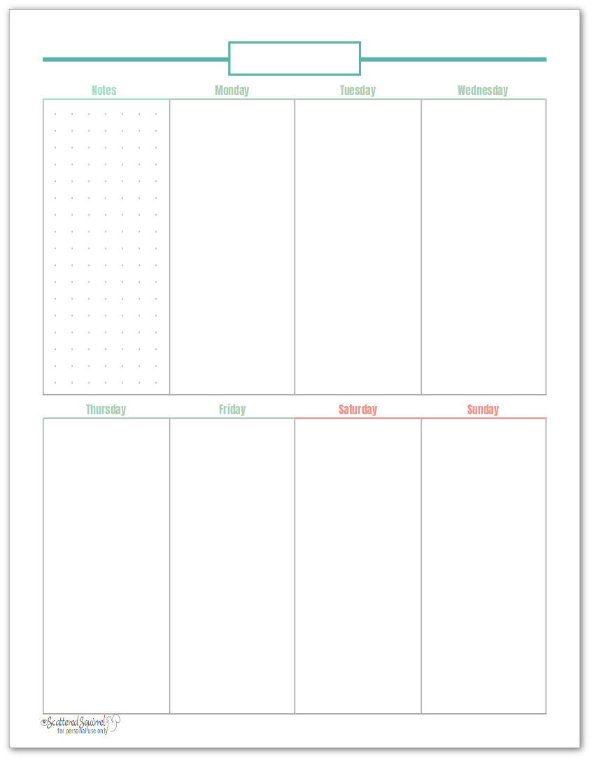 Weekly Single Page Printable Planner Planner Bundle Planner