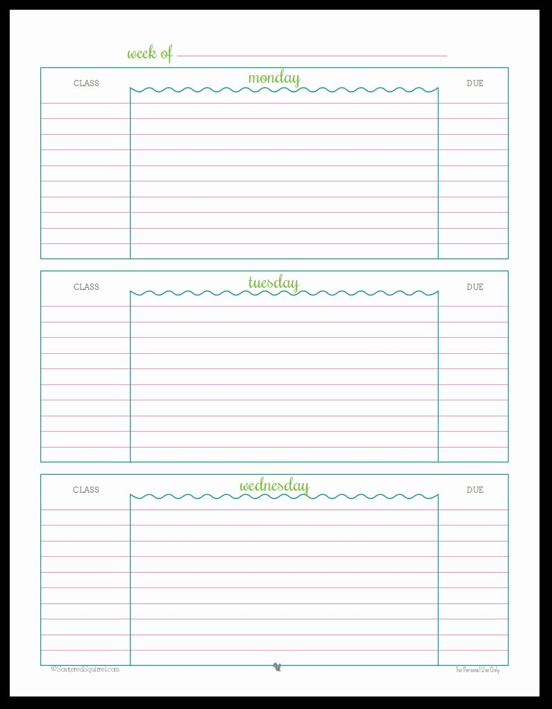 Weekly Student Planner Template Free Nisma Info