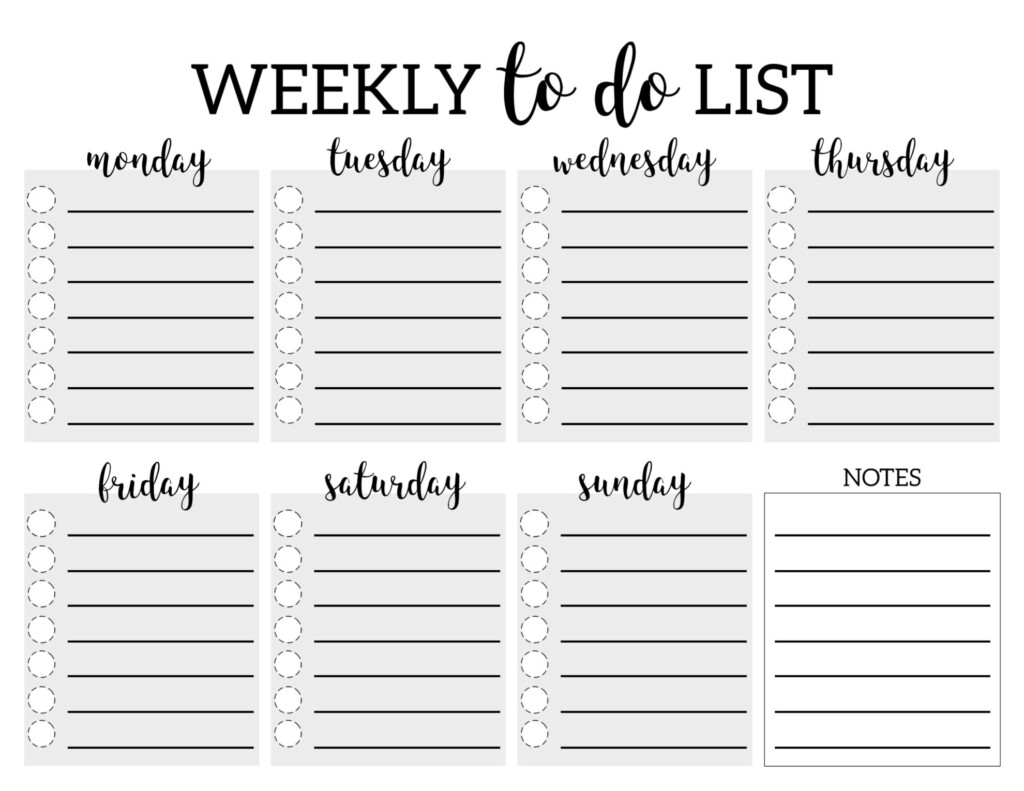 Weekly To Do List Printable Checklist Template Paper Trail Design