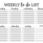 Weekly To Do List Printable Checklist Template Paper Trail Design