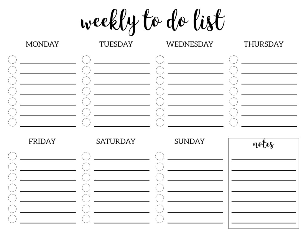 Weekly To Do List Printable Checklist Template Paper Trail Design