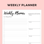 Weekly Wall Planner Agenda To Do List In Black Colour To Plan Etsy