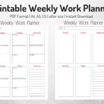 Weekly Work Organizer Weekly Planner Work Planner Printable Etsy M xico