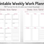 Weekly Work Organizer Weekly Planner Work Planner Printable Etsy M xico