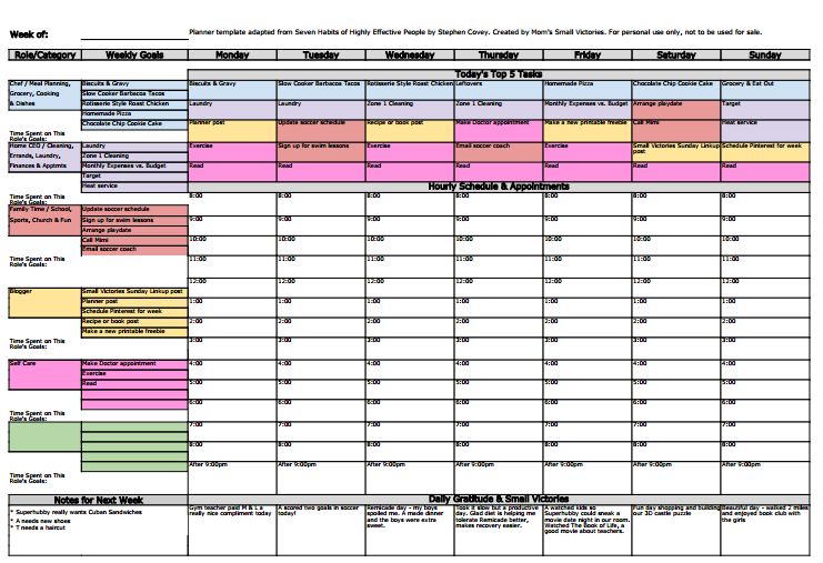 Wordpress Guide Highly Effective People Weekly Planner Printable 7 